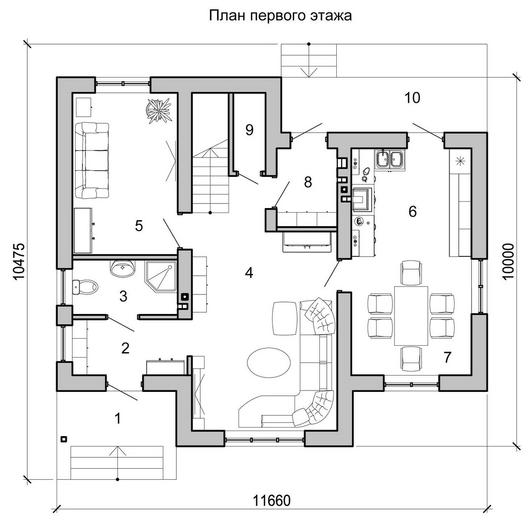 Проект дома Софт 38 АР + КР­