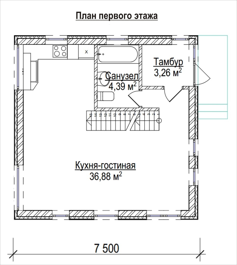 Проект дома Айдом S 90 м² АР